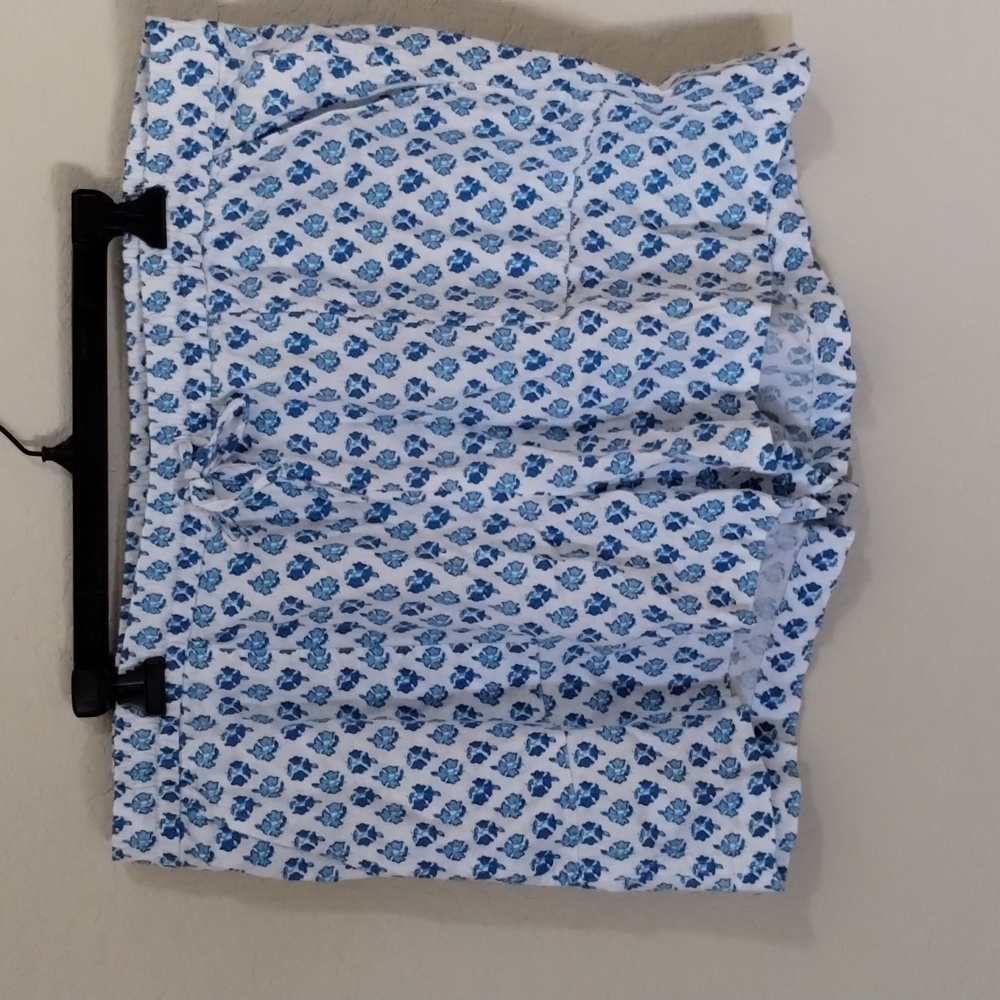 J. Crew NWT Linen Casual Shorts XL Fits like XXL Blue White